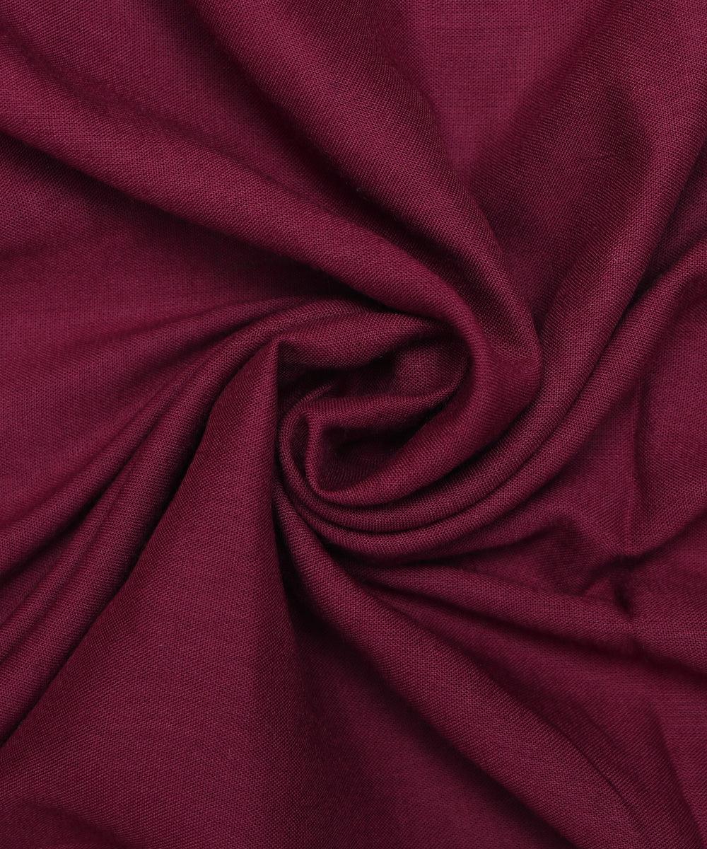 Maroon Colour Plain Rayon Fabric