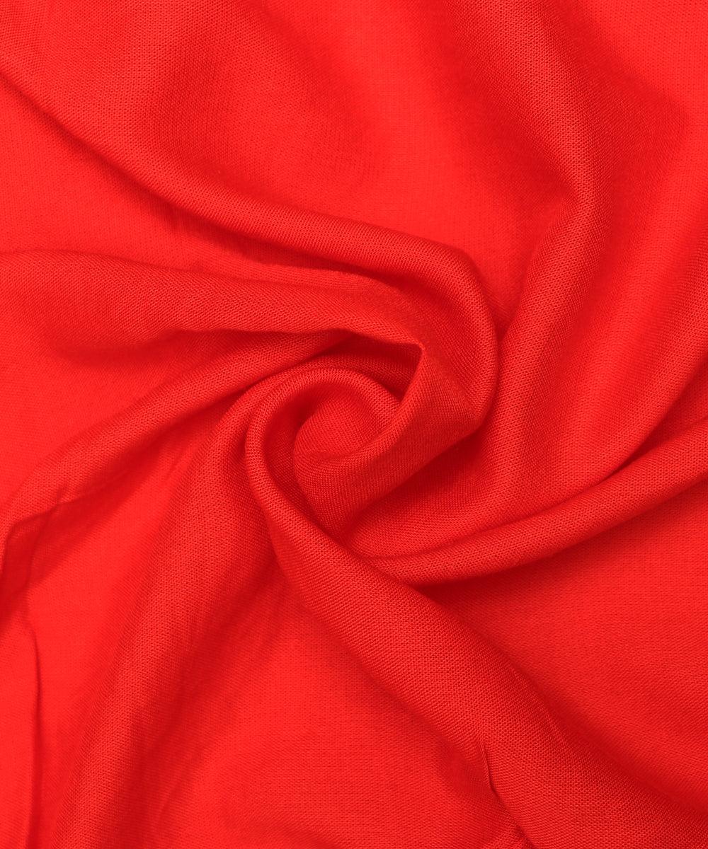 Red Colour Plain Rayon Fabric
