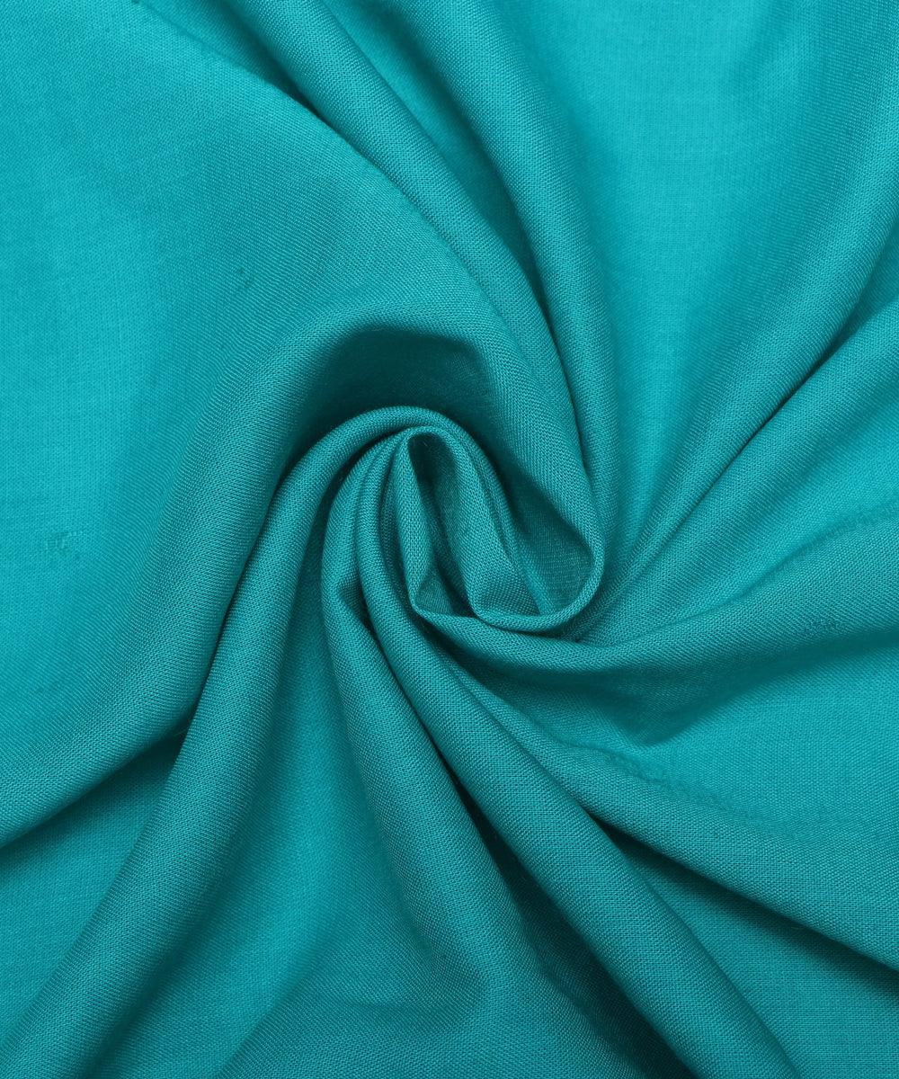 Cyan Colour Plain Rayon Fabric