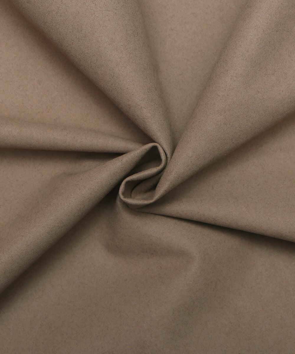 Khaki Grey Colour Plain Suede Fabric - Fabric Dekho