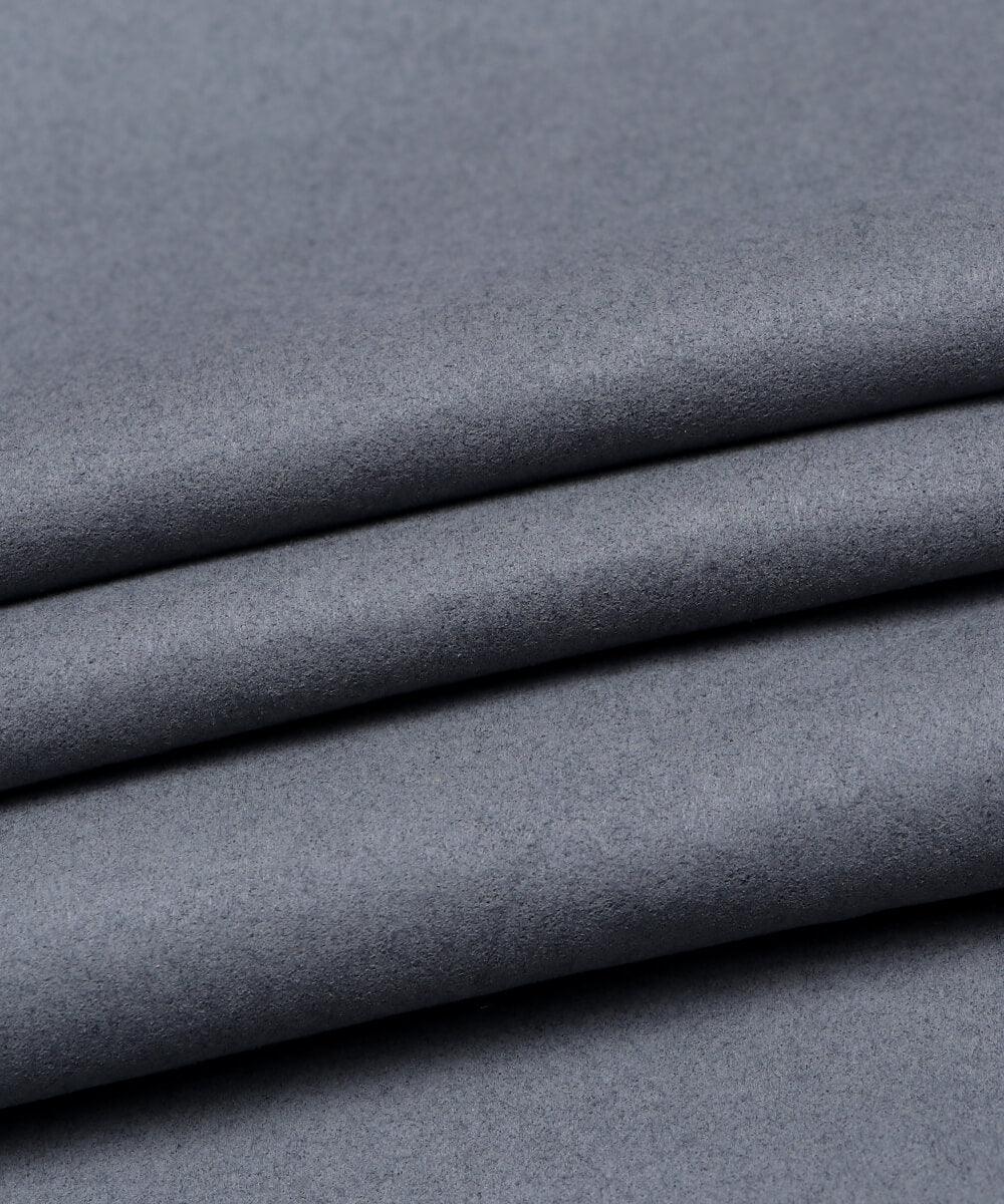 Blue Grey Colour Plain Suede Fabric - Fabric Dekho