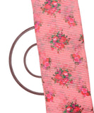 Peach Pink Colour Digital Print Georgette Sequin Embroidery Fabric