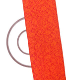 Orange Colour Floral Print Chiffon Fabric