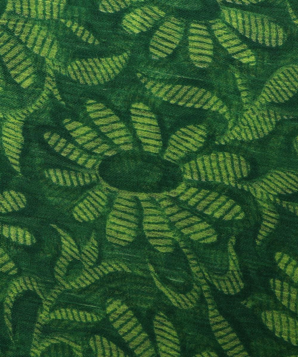 Green Colour Floral Print Chiffon Fabric
