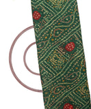 Dark Green Bandhani Print Chiffon Fabric