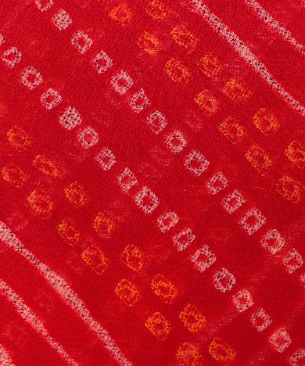 Maroon Colour Bandhani Print Chiffon Fabric