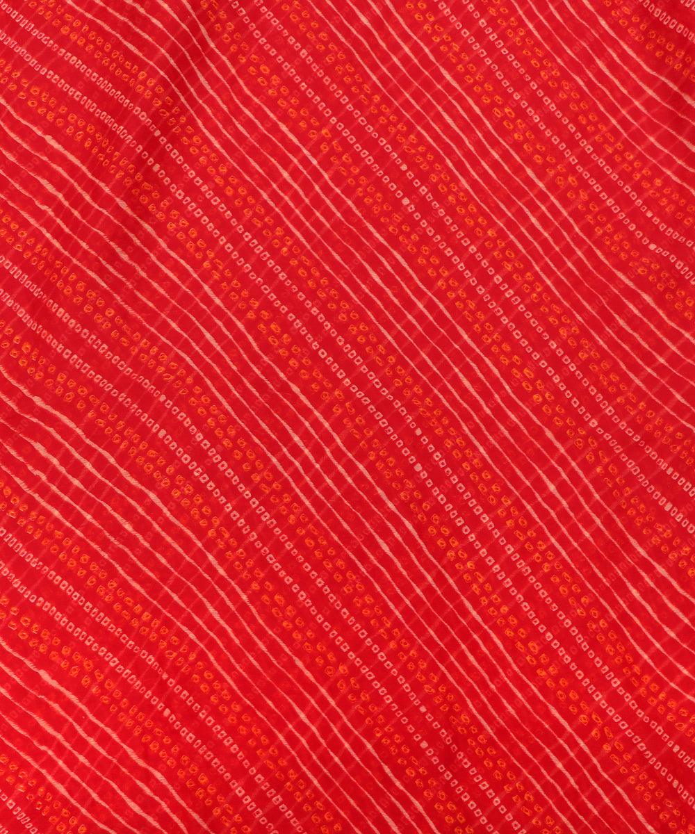 Maroon Colour Bandhani Print Chiffon Fabric