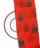 Rust Colour Unique Print Chiffon Fabric