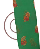 Green Colour Unique Print Chiffon Fabric