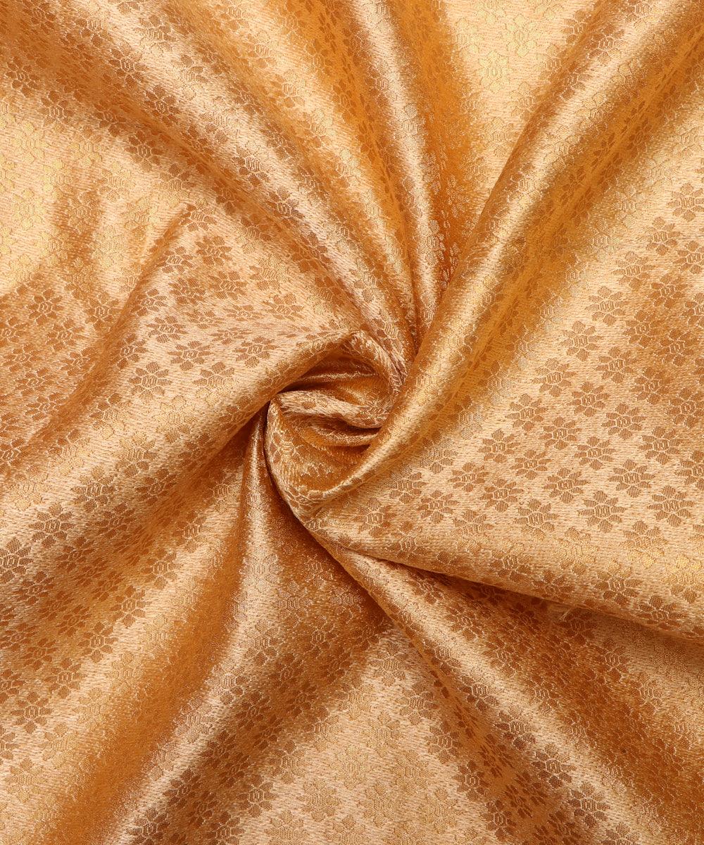 Creamish Colour  Floral Pattern Brocade Silk Fabric