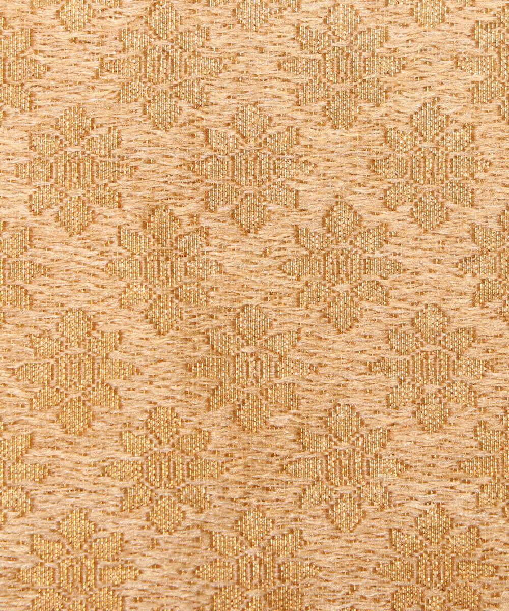 Creamish Colour  Floral Pattern Brocade Silk Fabric