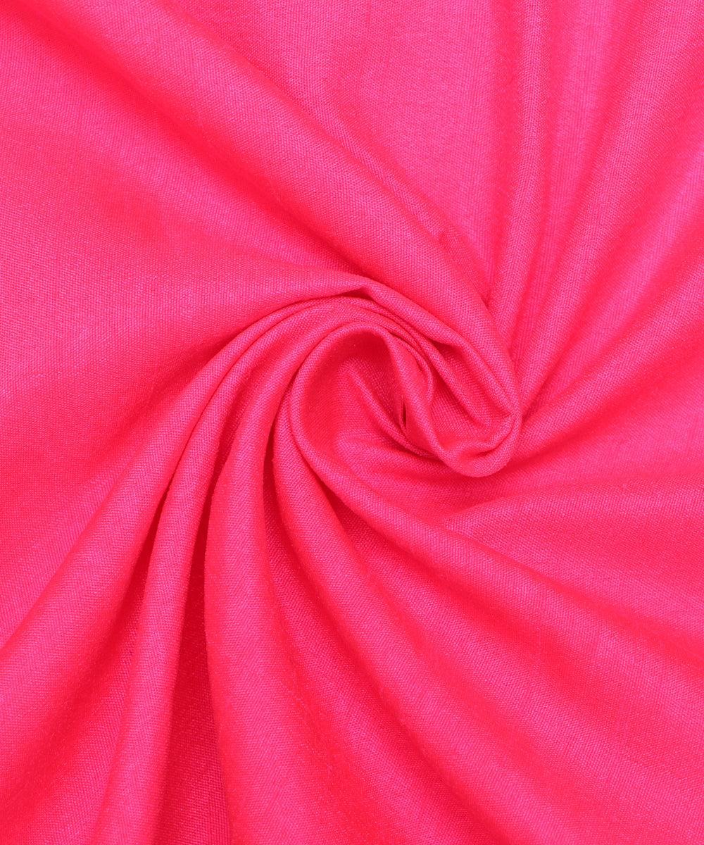 Neon Pink Colour Plain Dupion Silk Fabric