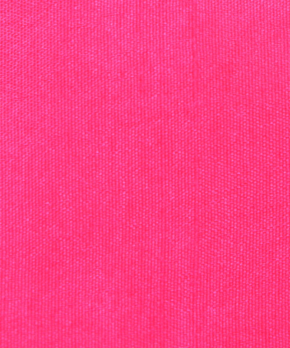 Neon Pink Colour Plain Dupion Silk Fabric