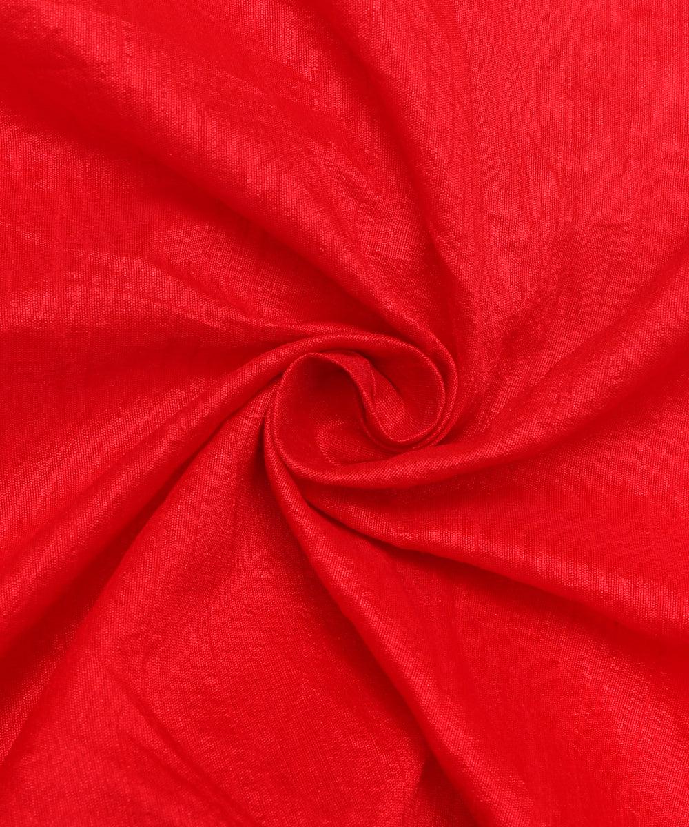 Red Colour Plain Dupion Silk Fabric