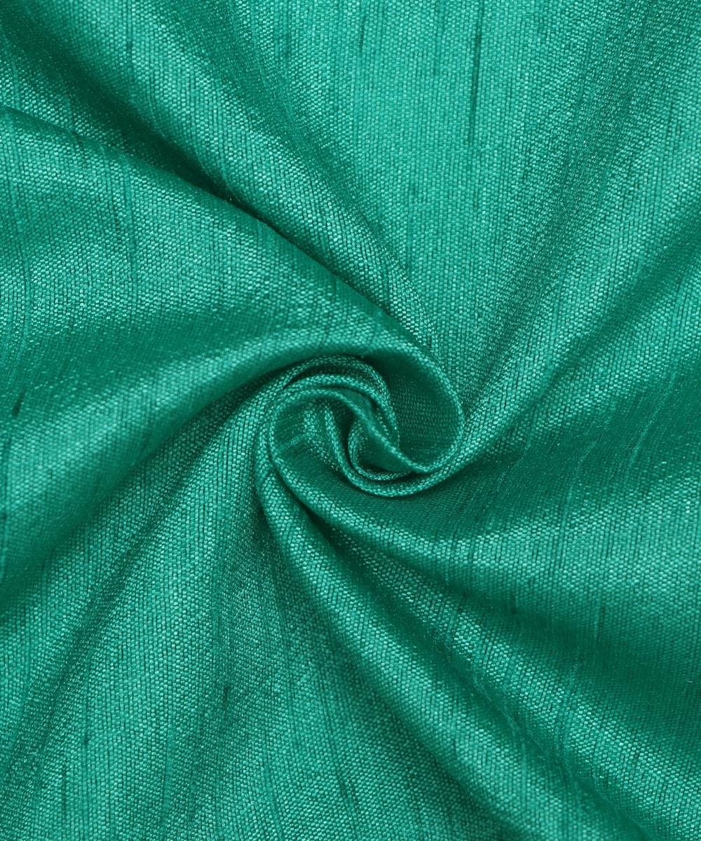 Turquoise Green Colour Plain Dupion Silk Fabric