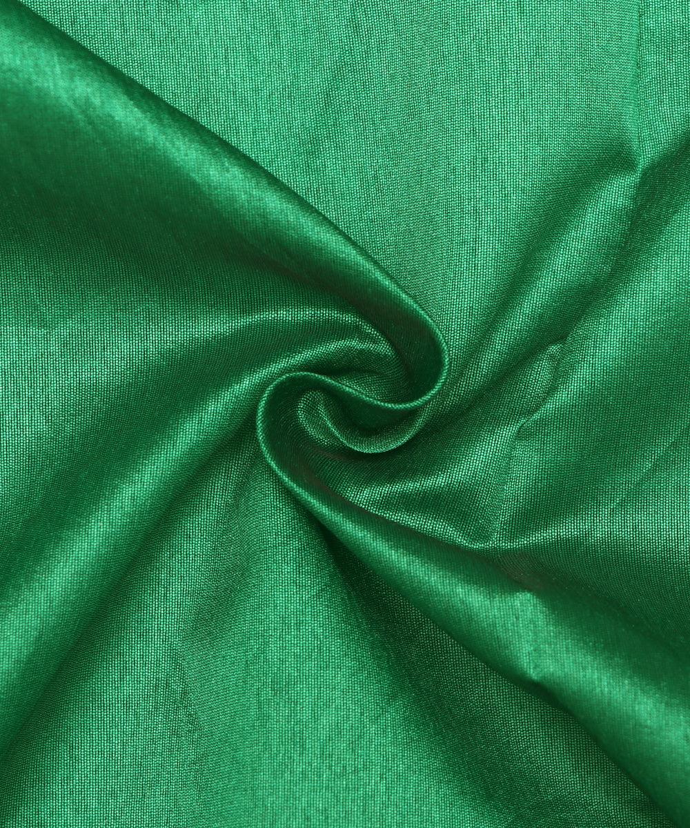 Green Colour Plain Dupion Silk Fabric