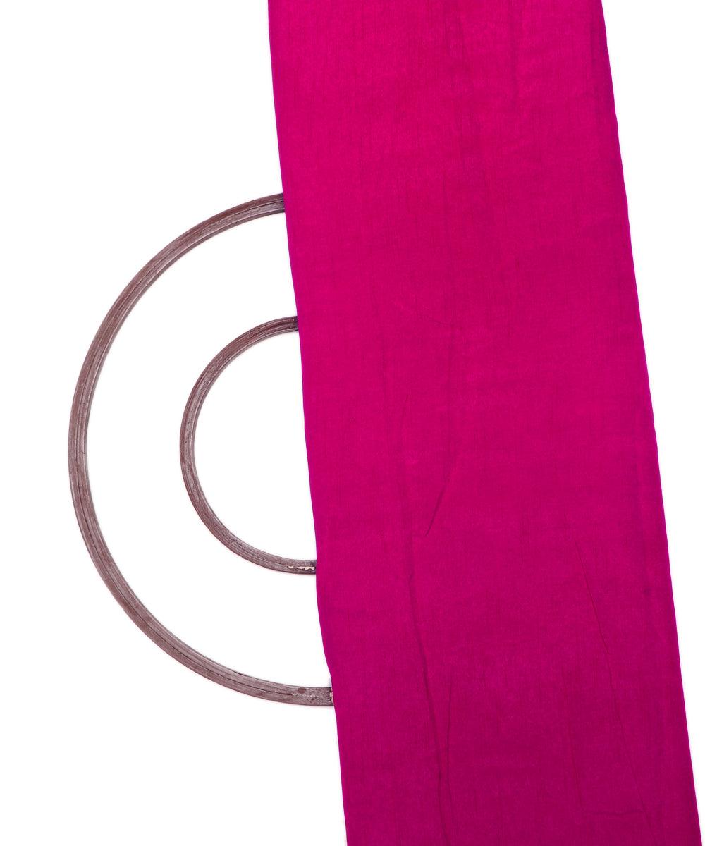 Dark Magenta Colour Plain Dupion Silk Fabric