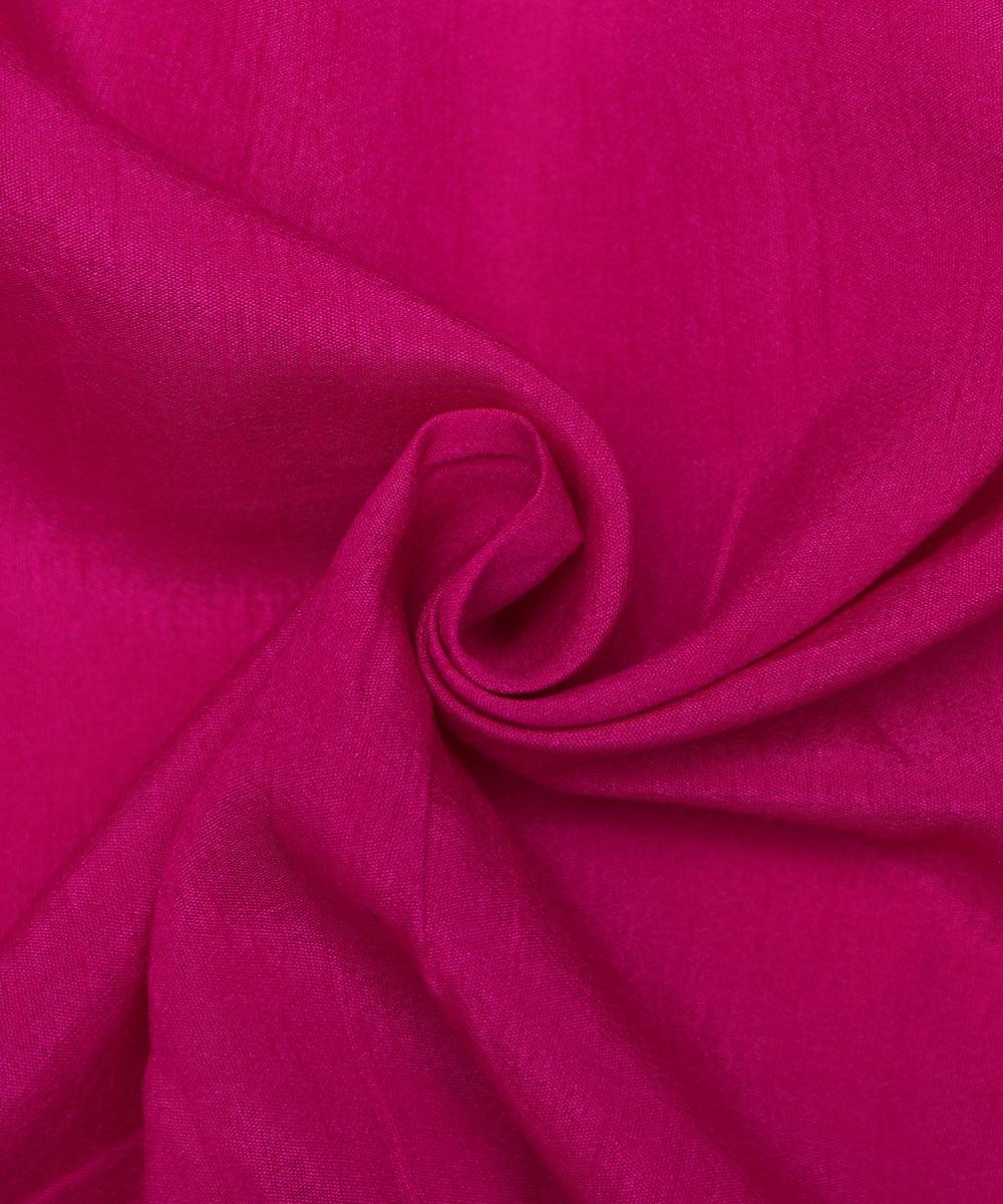 Dark Magenta Colour Plain Dupion Silk Fabric