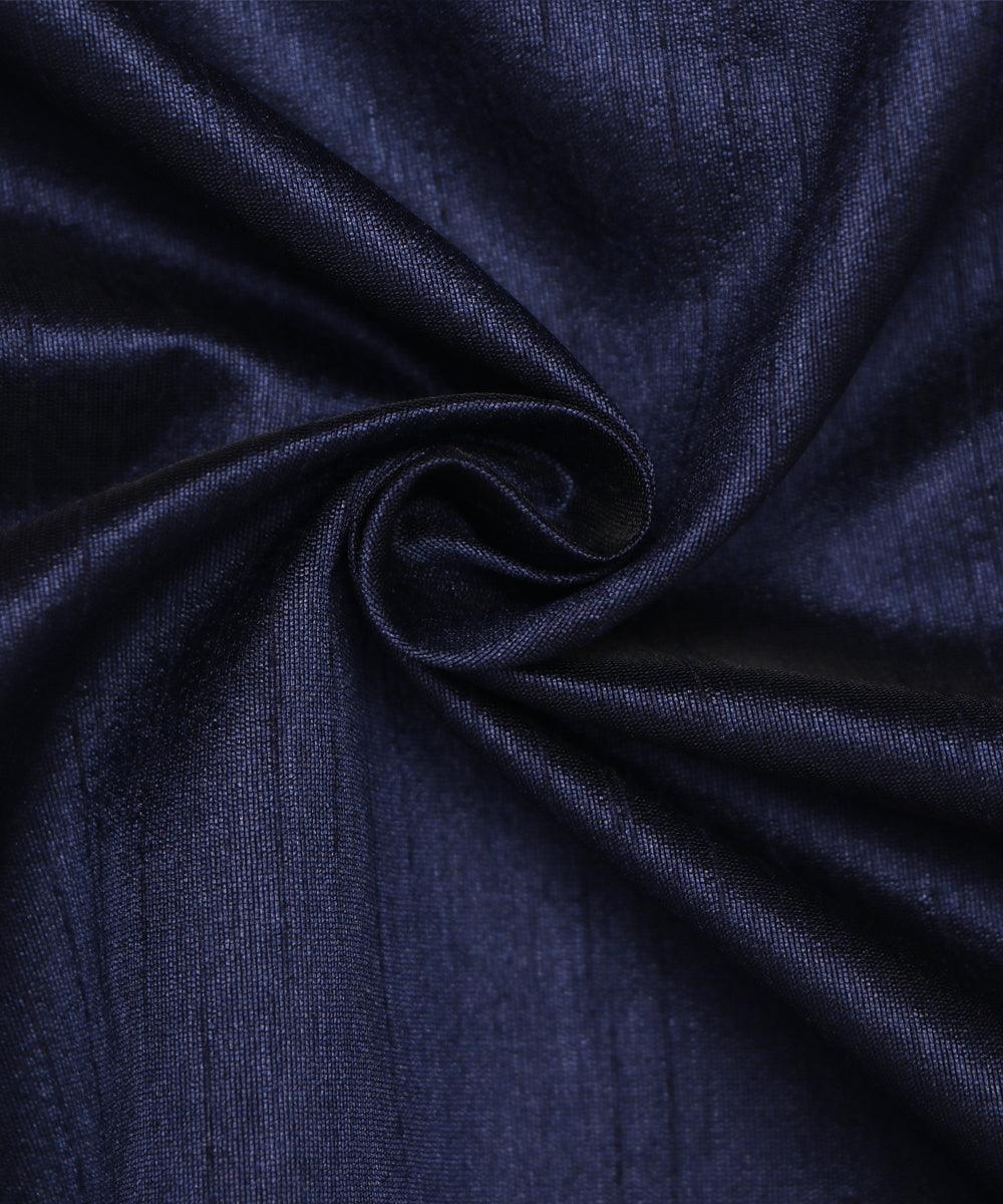Teal Blue Colour Plain Dupion Silk Fabric