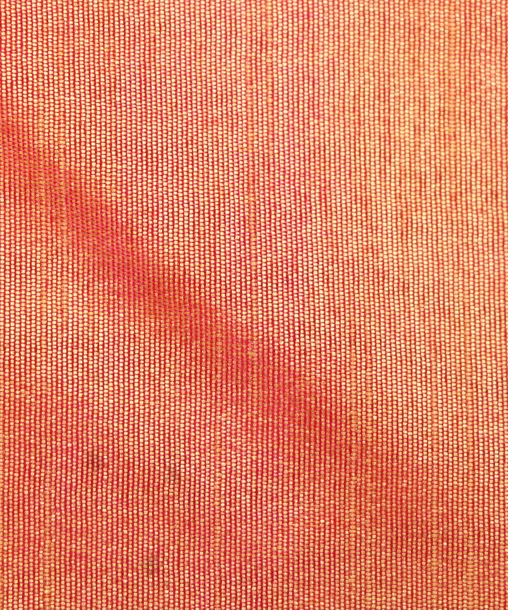 Pink Yellow Two Tone Colour Plain Dupion Silk Fabric