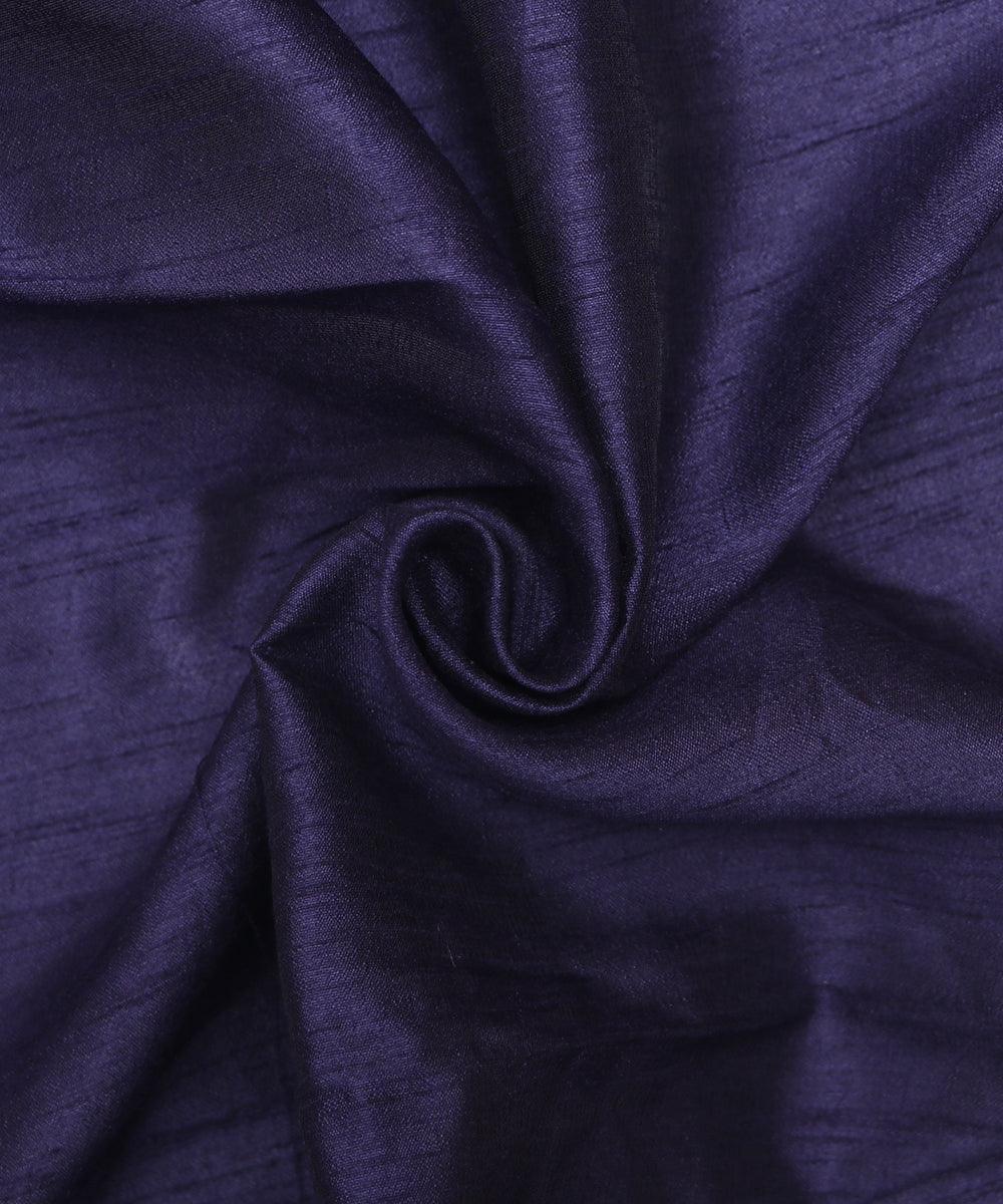 Navy Blue Colour Plain Dupion Silk Fabric