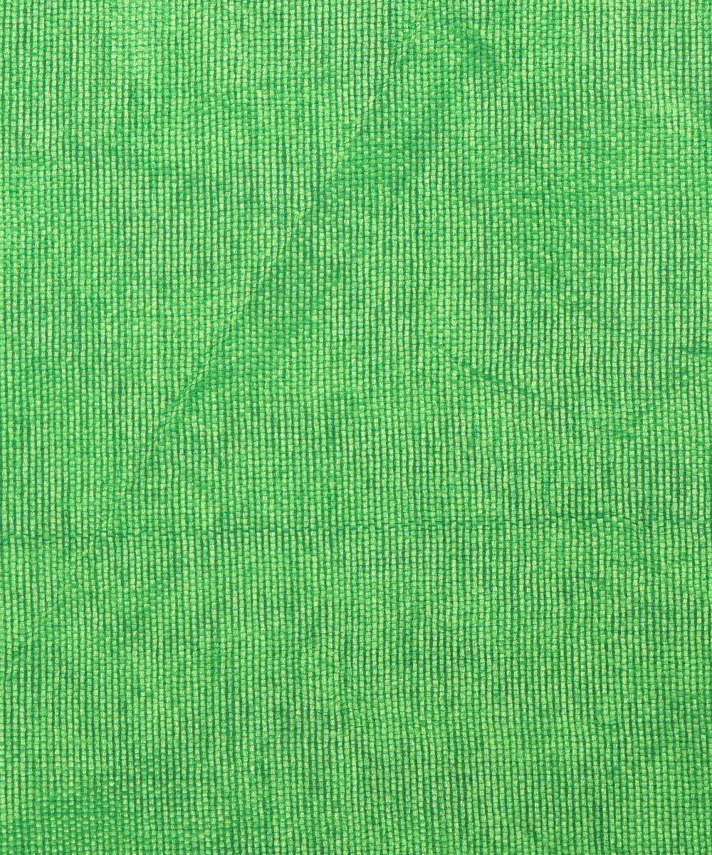 Kelly Green Colour Plain Dupion Silk Fabric