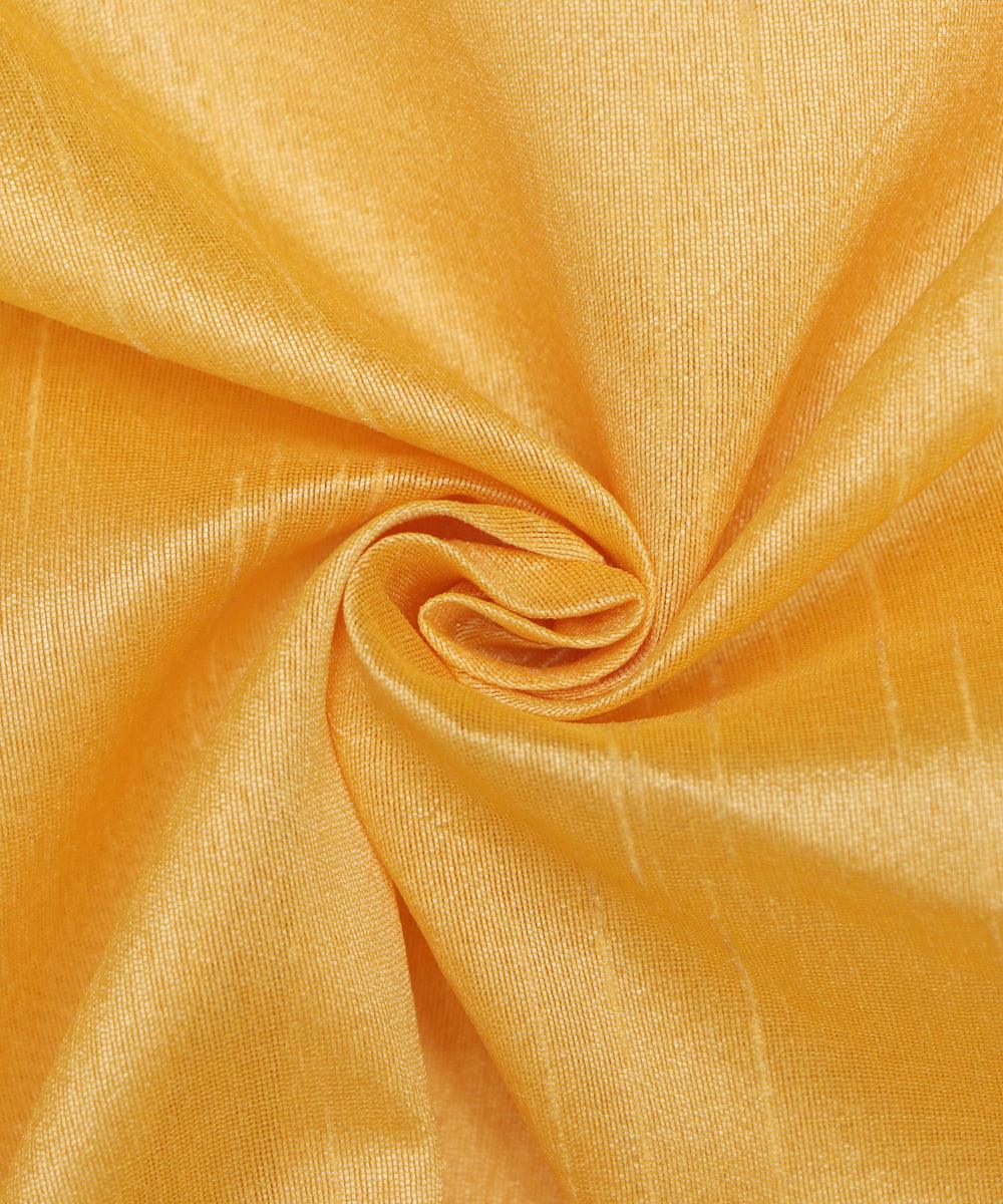 Yellow Colour Plain Dupion Silk Fabric