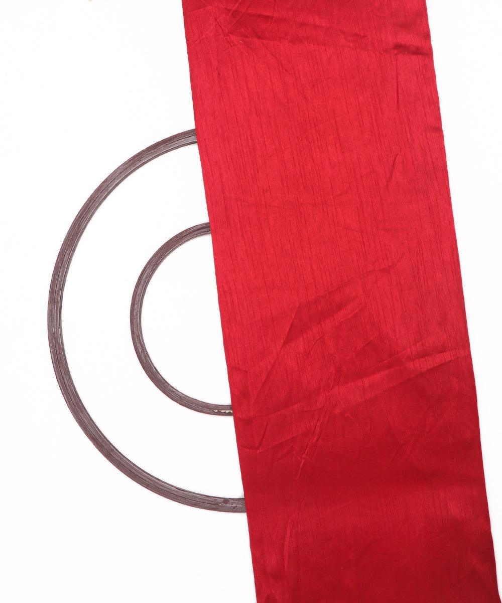 Maroon Colour Plain Dupion Silk Fabric