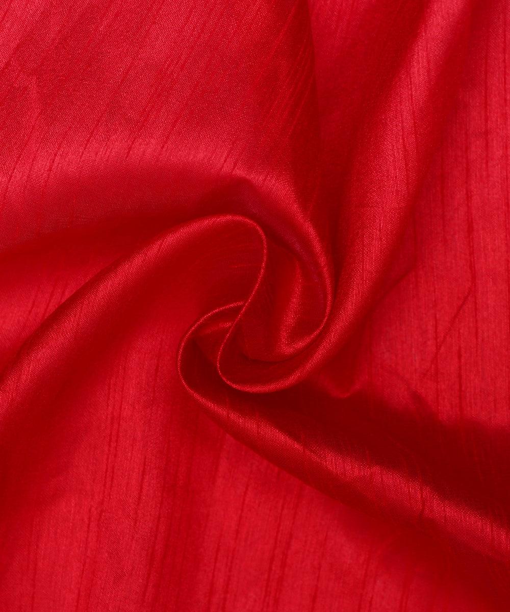 Maroon Colour Plain Dupion Silk Fabric