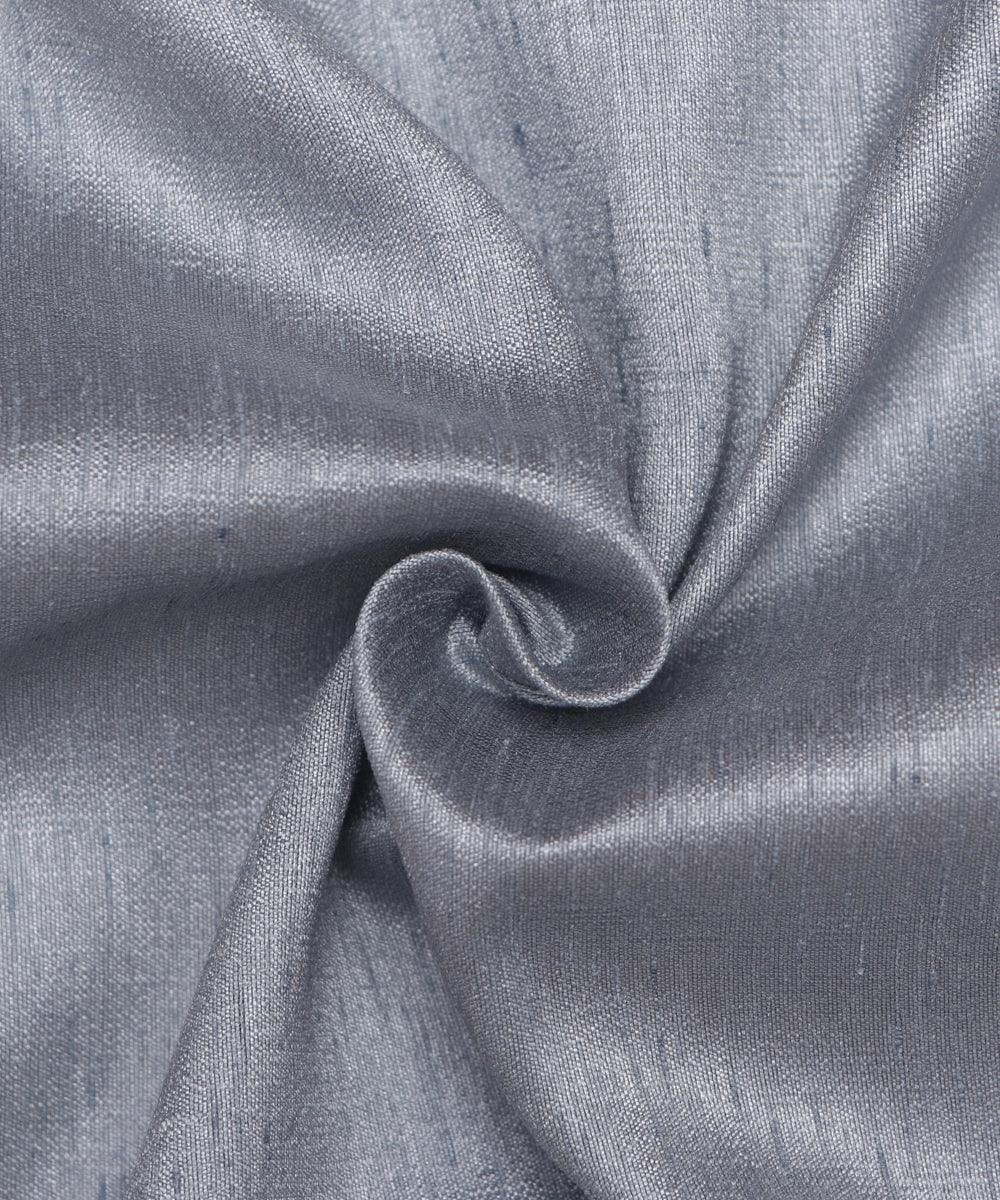 Light Grey Colour Plain Dupion Silk Fabric