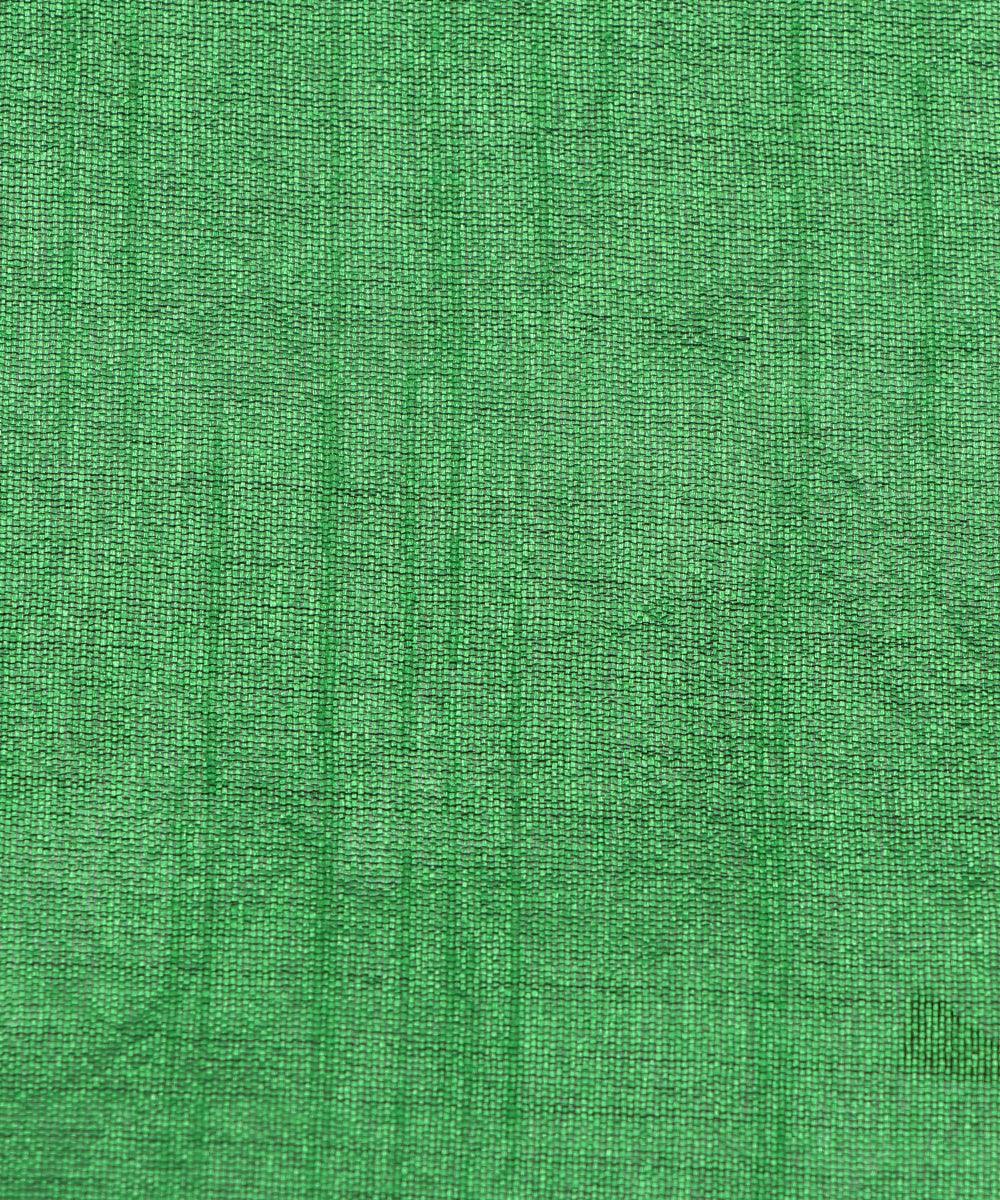 Parrot Green Colour Plain Dupion Silk Fabric