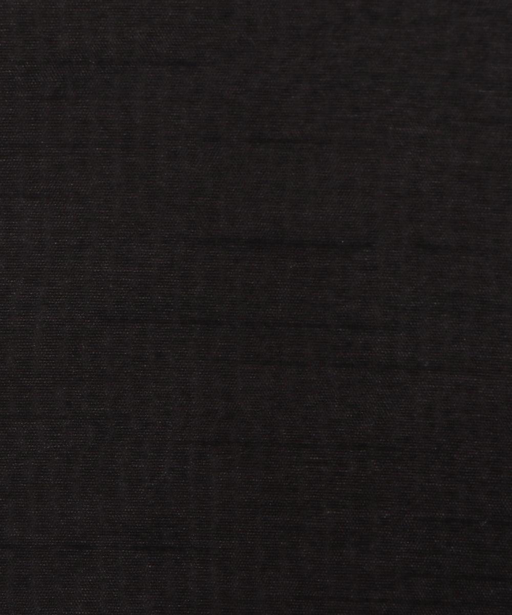 Black Colour Plain Dupion Silk Fabric