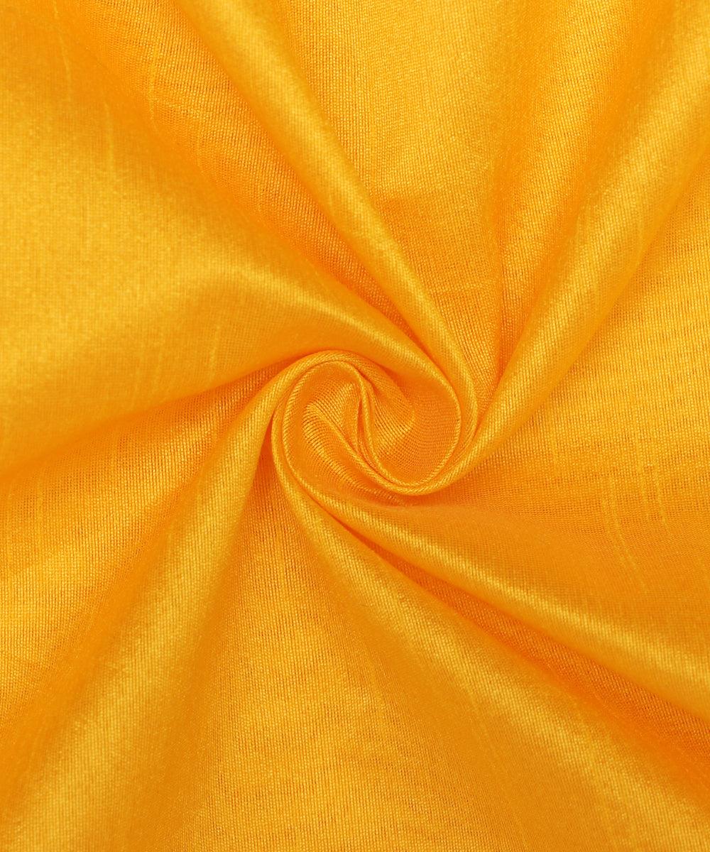 Mango Yellow Colour Plain Dupion Silk Fabric