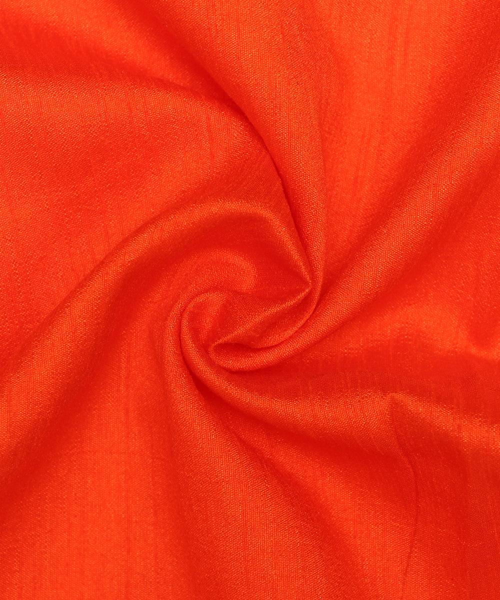 Orange Colour Plain Dupion Silk Fabric