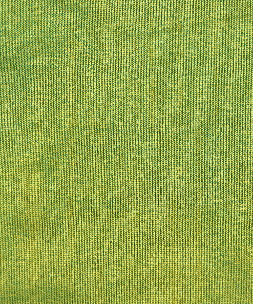 Green Yellow Two Tone  Colour Plain Dupion Silk Fabric