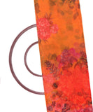 Yellow Colour Floral Print Organza Fabric