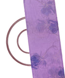 Lavender Colour Floral Print Organza Fabric
