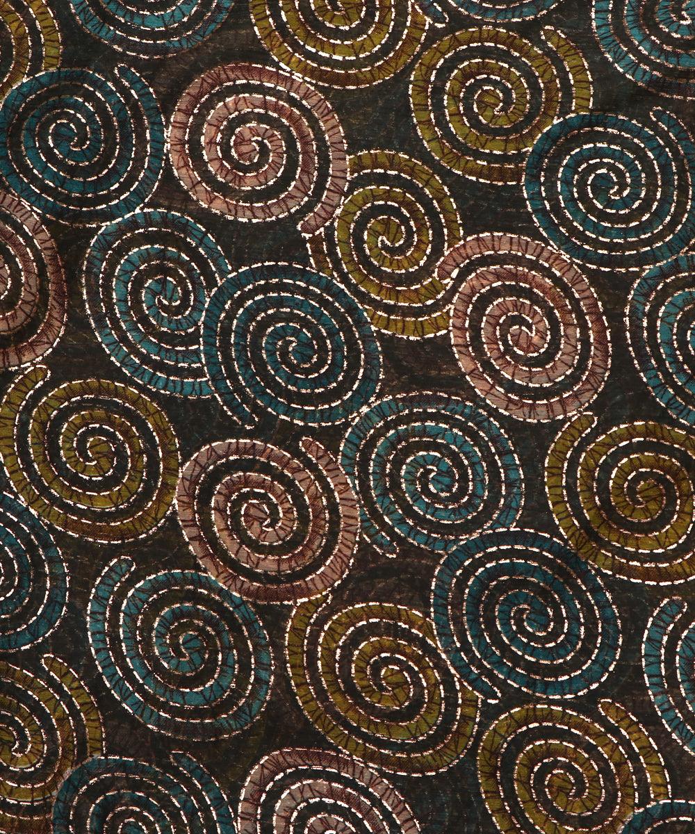 multicolor foil print chiffon fabric