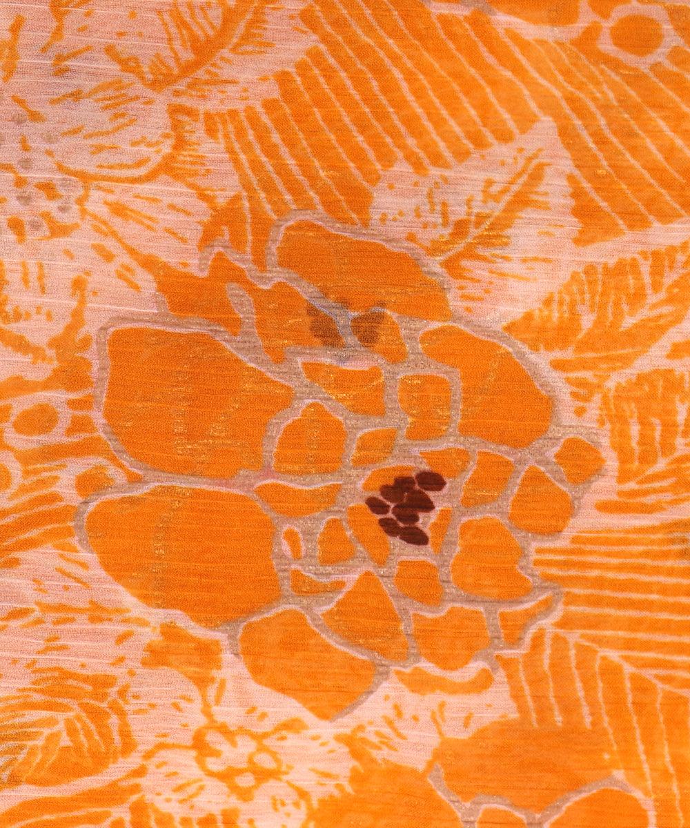 yellow floral print chiffon fabric