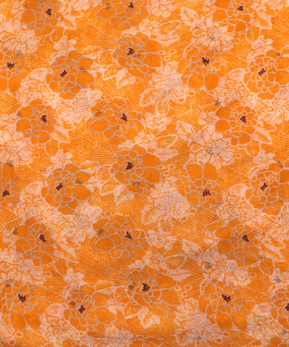 yellow floral print chiffon fabric