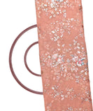 Rust Colour Floral Net Thread Embroidery Fabric