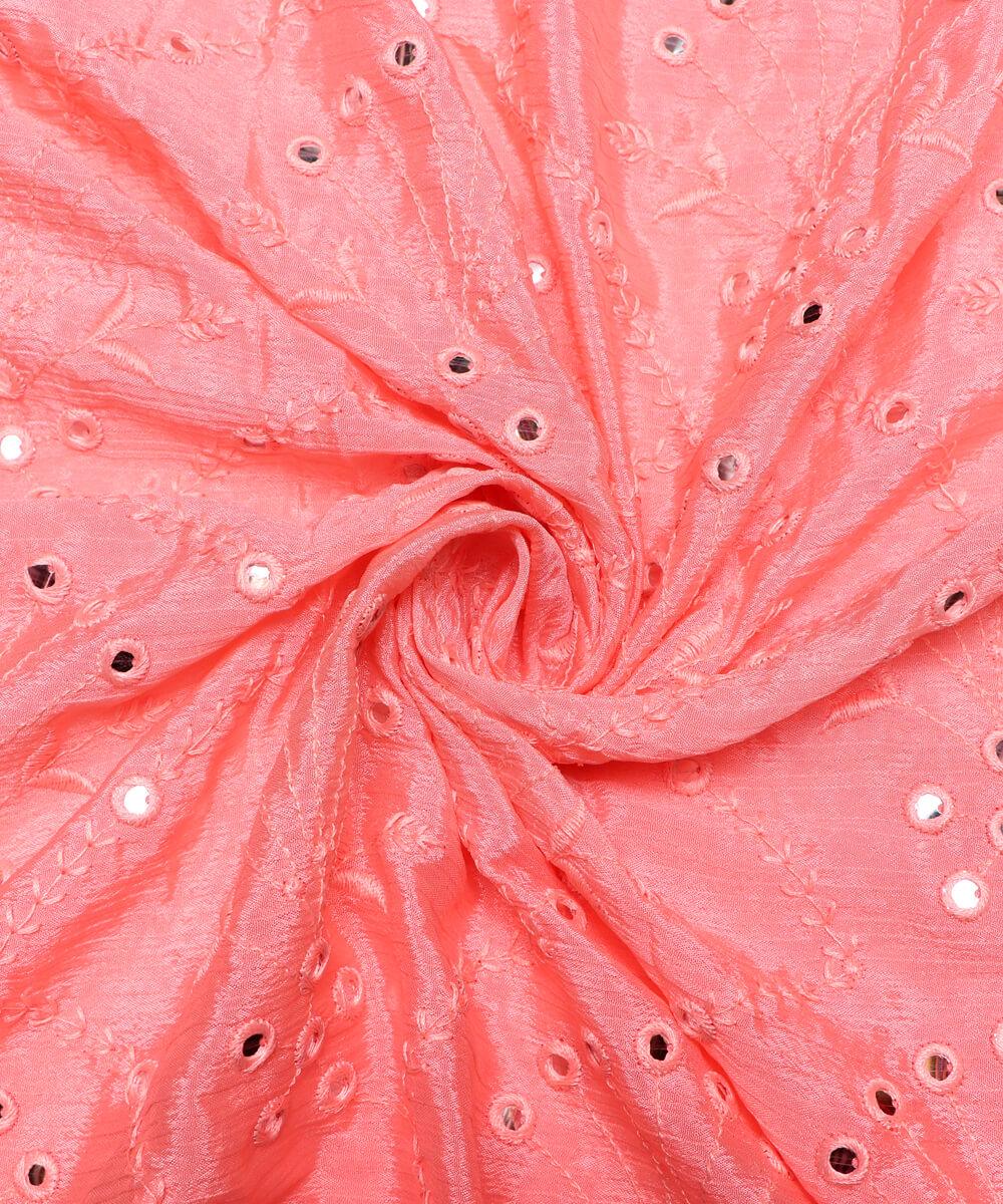 Embroidered Chinon Fabric Material Online - Buy Now Fabric Dekho