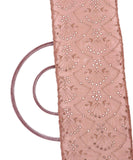 Beige Colour Floral Pattern Thread Sequin Embroidery Chinon Fabric