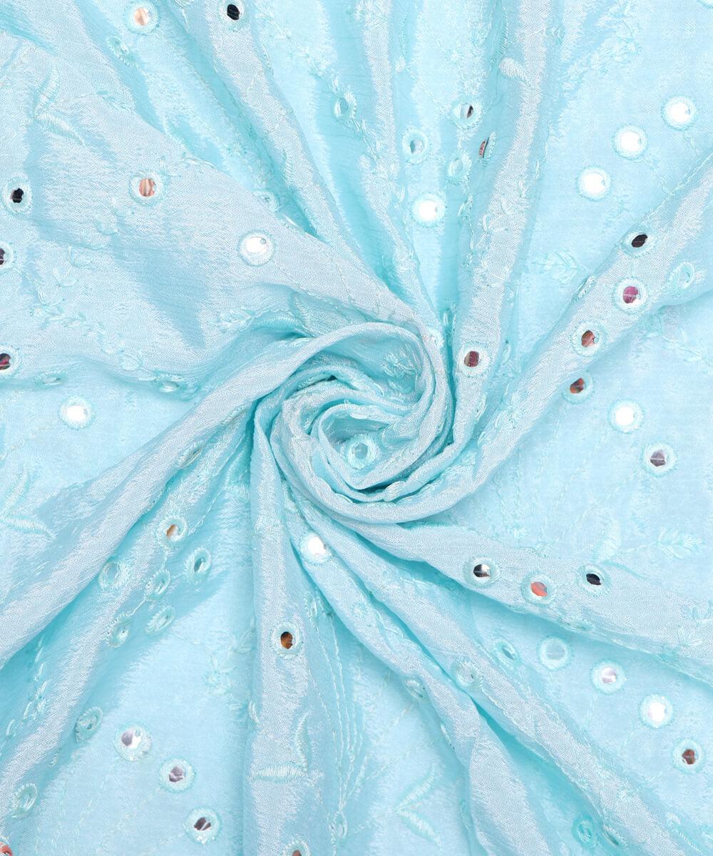 Embroidered Chinon Fabric Material Online - Buy Now Fabric Dekho