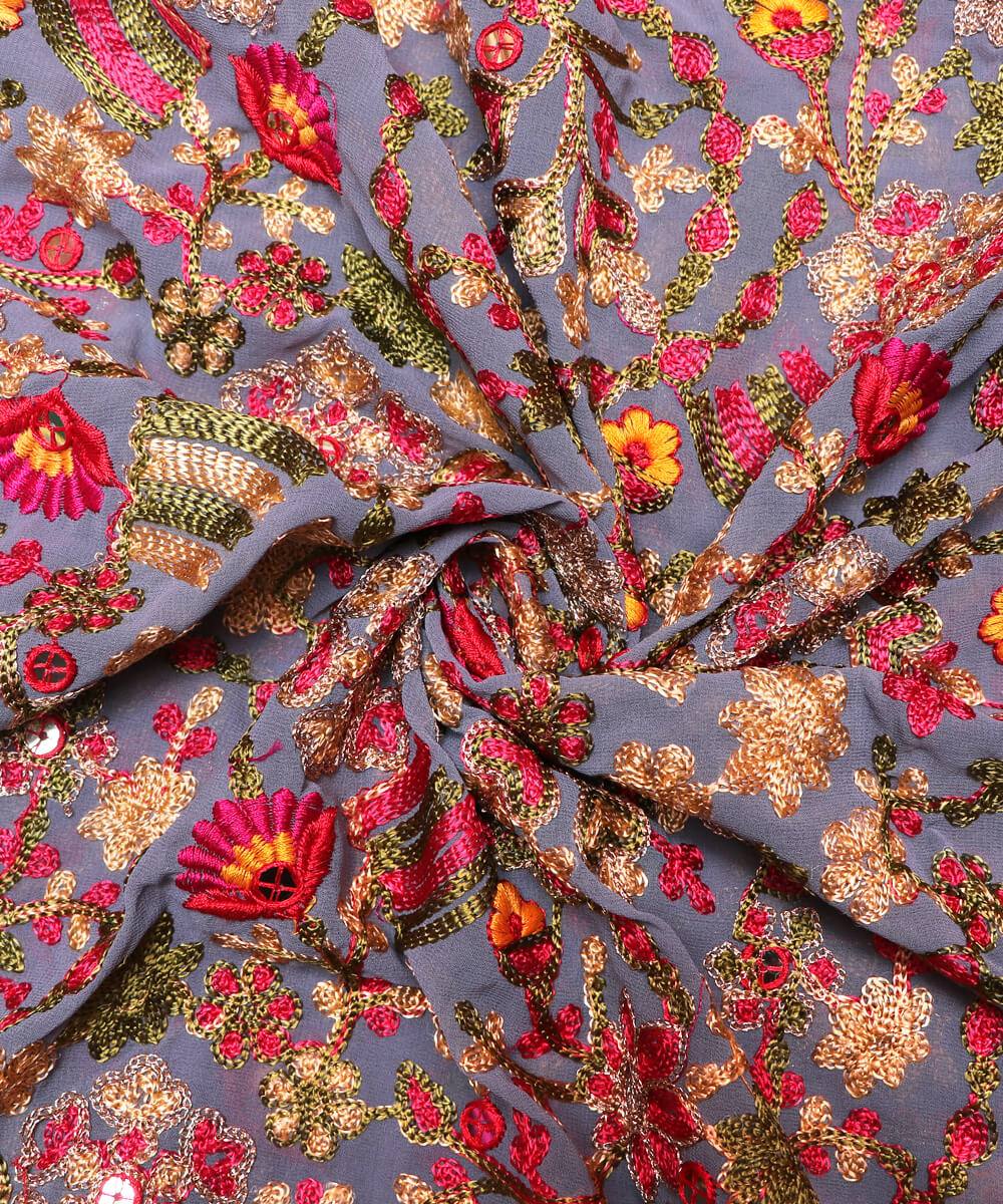 Grey  georgette fabric