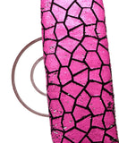 Neon Pink Colour Sequin Embroidery Velvet Fabric