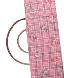 Rose Pink Colour Flower Print Organza Fabric