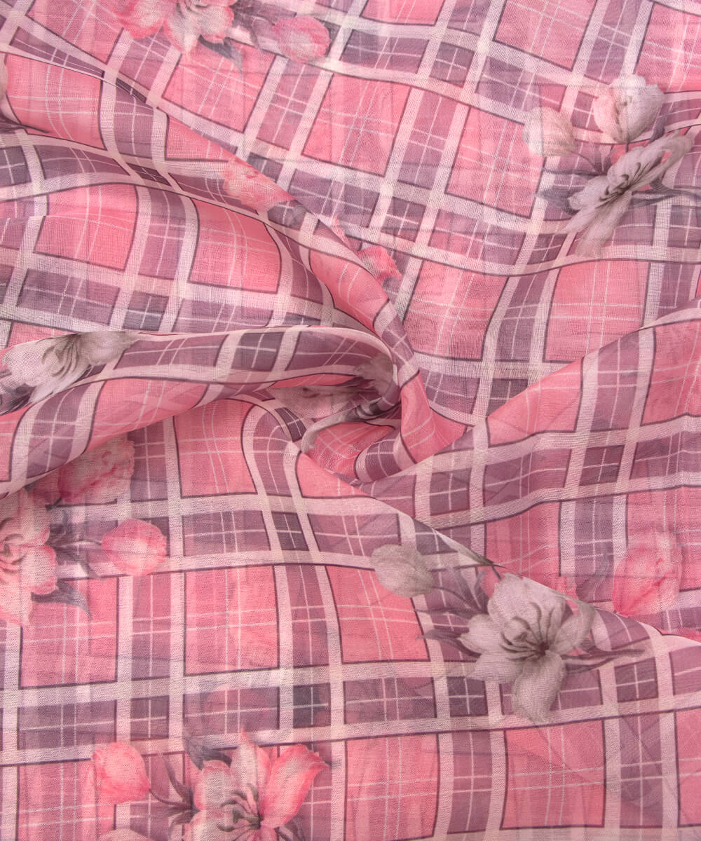 Printed Organza Fabric Online Shopping Material Saree Skirt