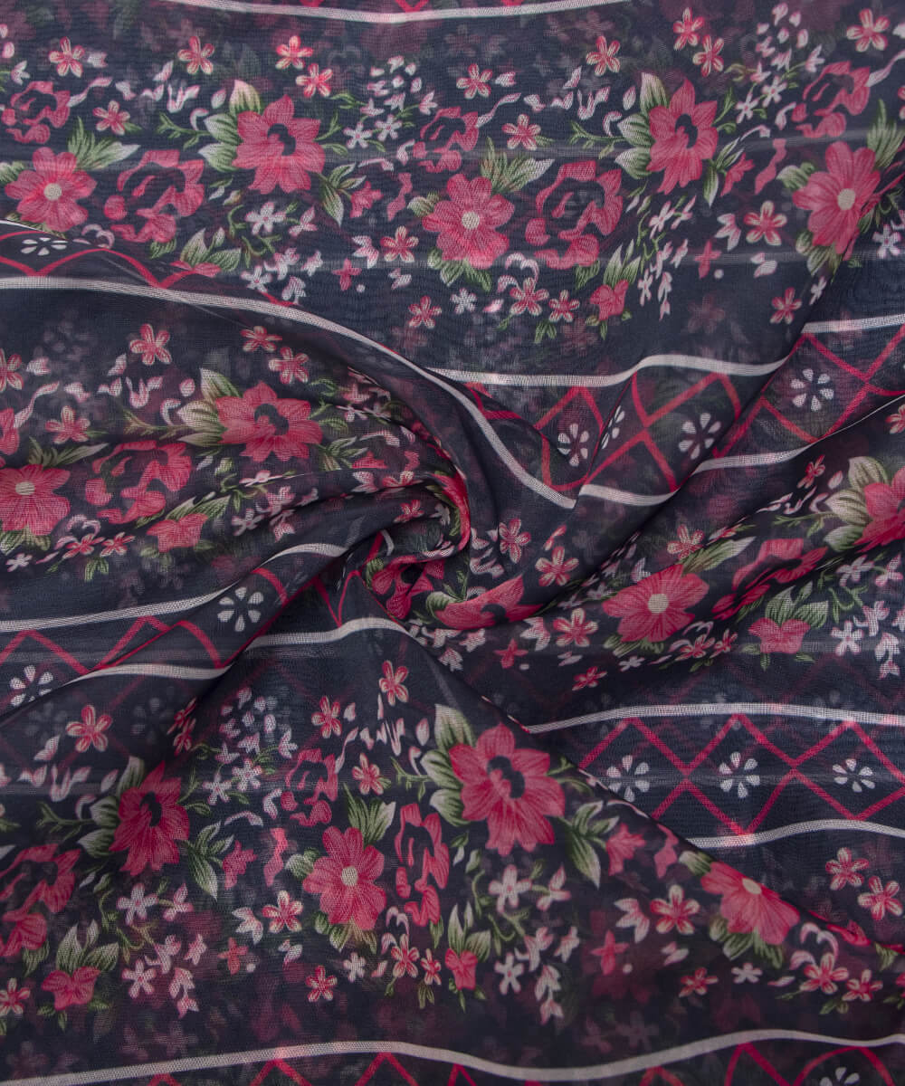 Printed Organza Fabric Online Shopping Material Saree Skirt