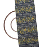 Metallic Grey Colour Floral Print Organza Fabric